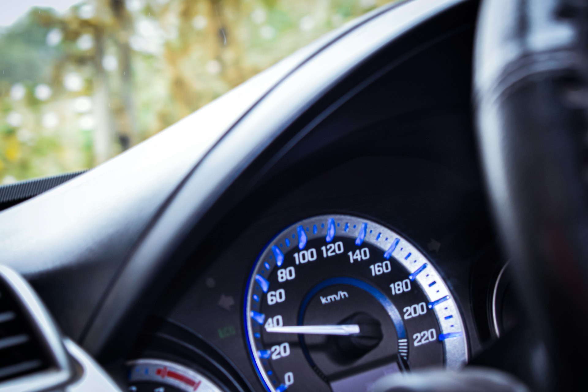 black car instrument panel cluster